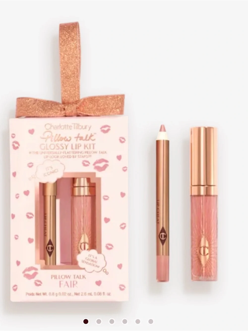 Charlotte Tilbury Pillow Talk Glossy Lip Kit – Fair (Pink Nude)